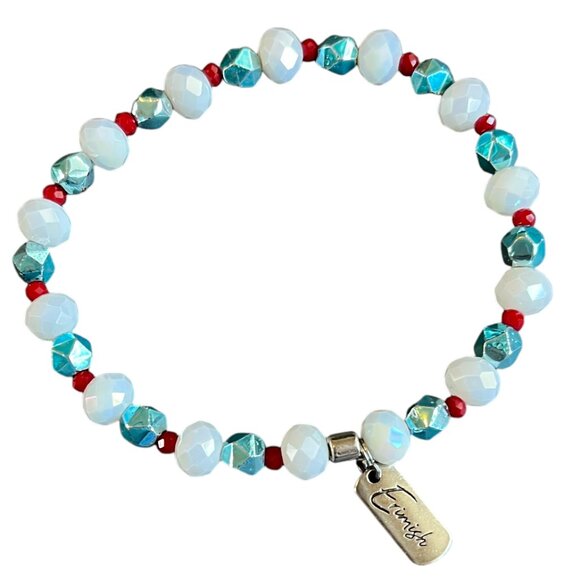 Erimish Beautiful Faceted Colorful Beaded Stackable Stretch Bracelet - Picture 2 of 2